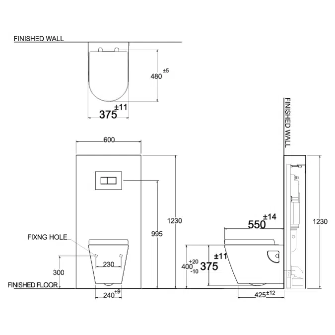 MOGEN Dual Flush Wash Down 3/6 L. (Slow Close) MWH03(SET)