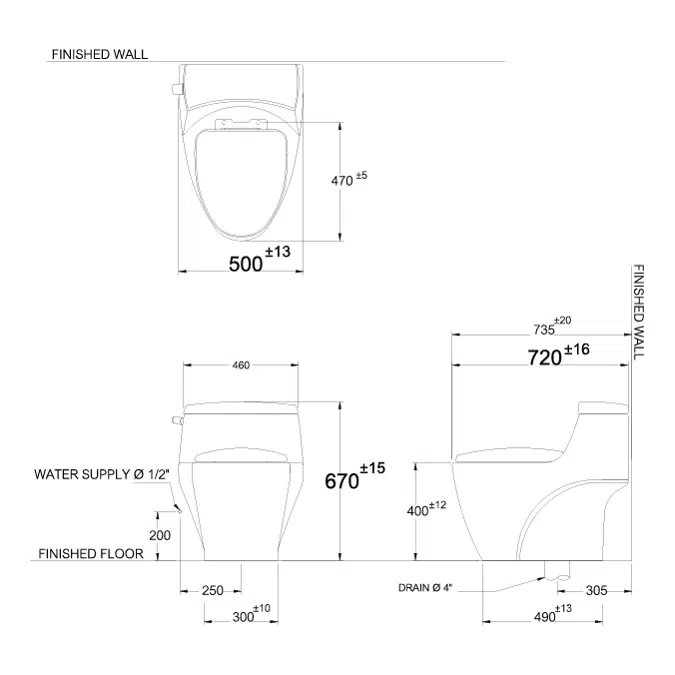 MOGEN Single Flush Siphon Jet 6 L. (Slow Close) MO50