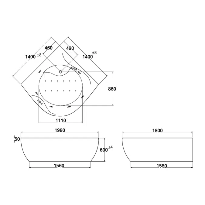 MOGEN Stand Alone Bathtub MBS02A