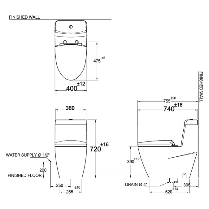 MOGEN Dual Flush Siphon 4/6 L. MO10