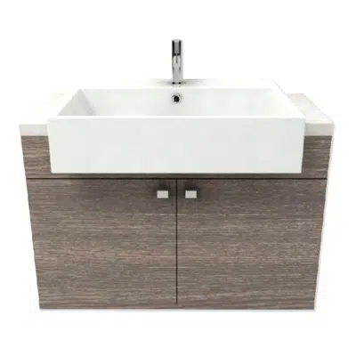 Image pour MOGEN Semi-Recessed (MA048) Wash Basin with Bath Room Furniture LF48070S