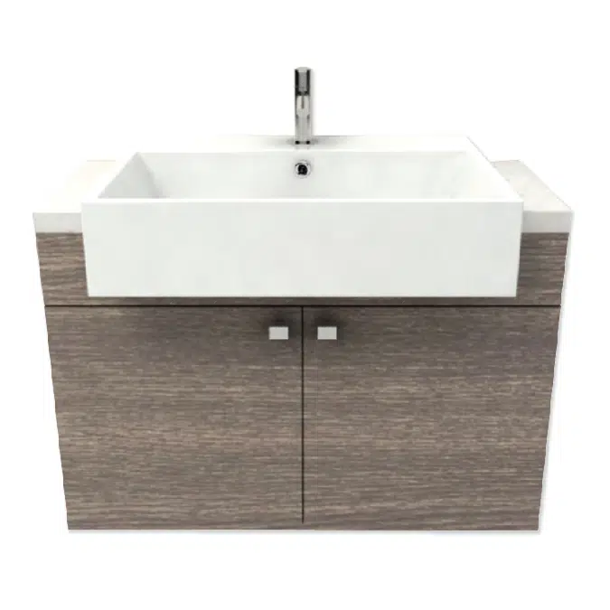 MOGEN Semi-Recessed (MA048) Wash Basin with Bath Room Furniture LF48070S