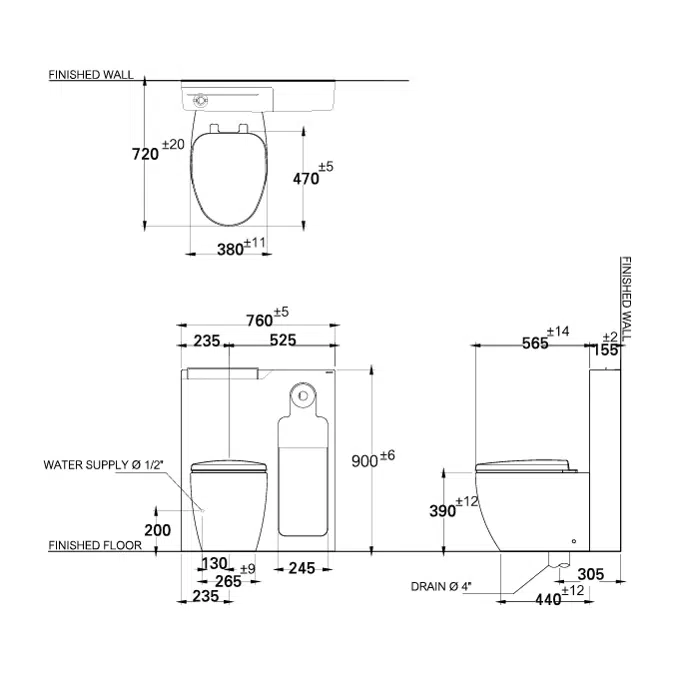 MOGEN Dual Flush Wash Down 3/6 L. MLC03-W02