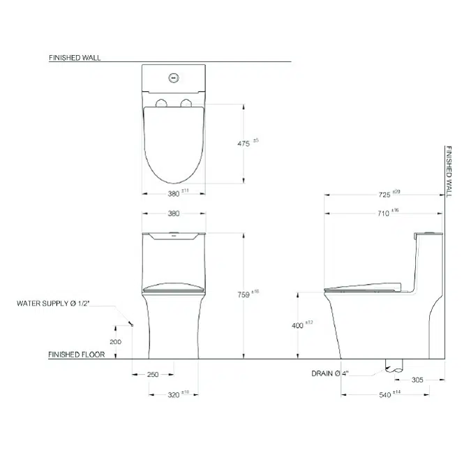 MOGEN Single Flush Siphon Jet 4.5 L. (Slow Close) MOS66-5(ECO)