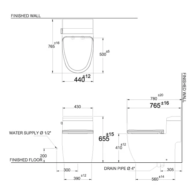 MOGEN Single Flush Siphon Jet 4.5 L. (Slow Close) MO42 (ECO)