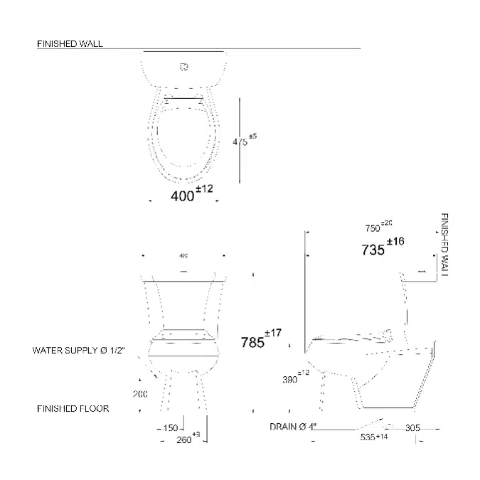 MOGEN Dual Flush Wash Down 3/4.5 L. MT56 (ECO)