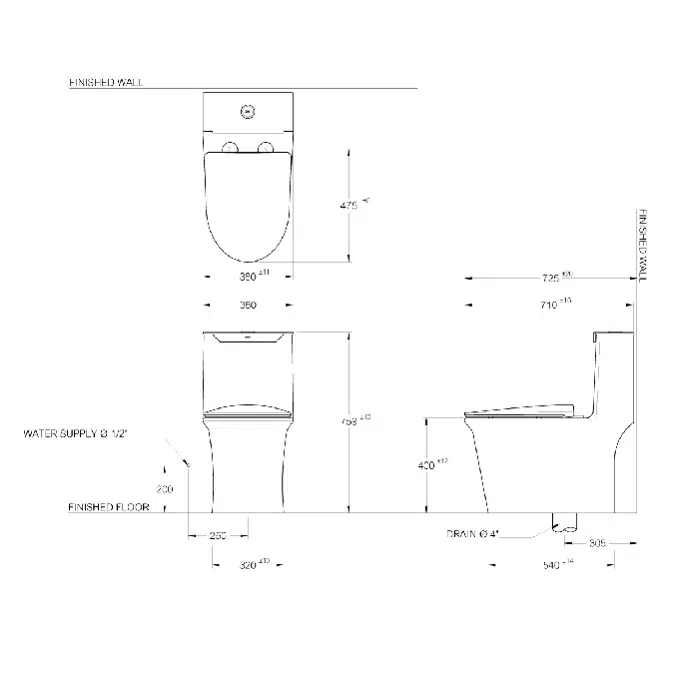 MOGEN Single Flush Siphon Jet 4.5 L. (Slow Close) MOS66(ECO)