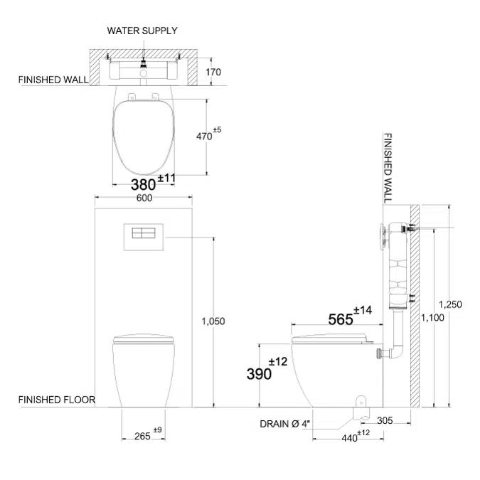 MOGEN Dual Flush Wash Down 3/6 L. (Slow Close) W02(SET)