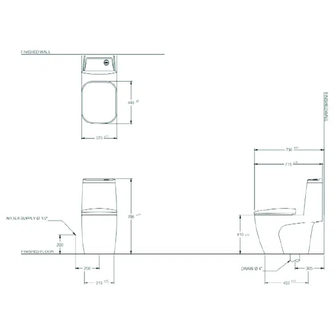 MOGEN Dual Flush Siphon Jet 3/6 L. (Slow Close) MOS25