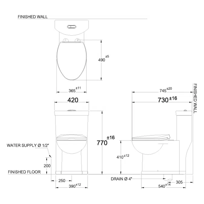 MOGEN Dual Flush Siphon Jet 3/4.5 L. (Slow Close) MO51 (ECO)