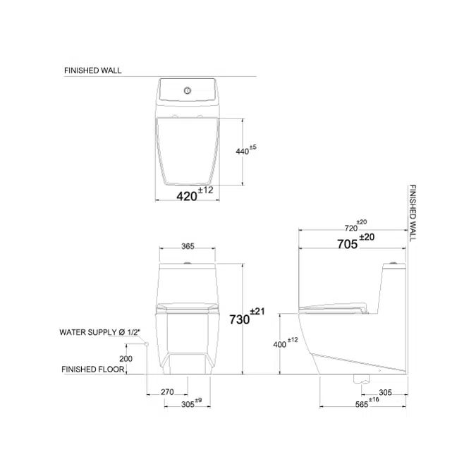 MOGEN Dual Flush Siphon Wash 4/6 L. MO05N