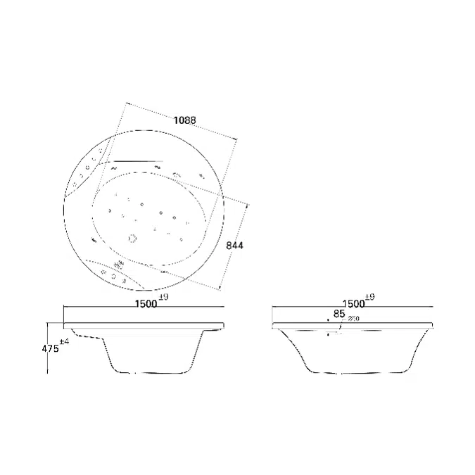 MOGEN Drop-In Bathtub MB18B