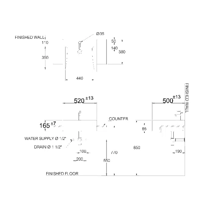 MOGEN Semi-Recessed Wash Basin MA154