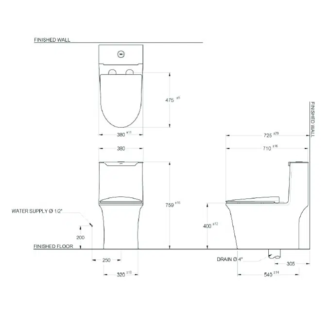 MOGEN Single Flush Siphon Jet 4.5 L. (Slow Close) MOS66-10(ECO)