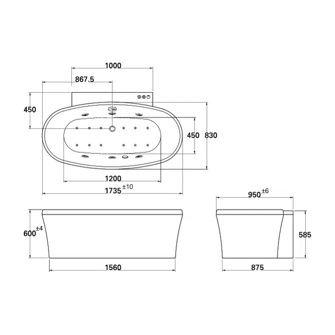 MOGEN Stand Alone Bathtub MBS06P