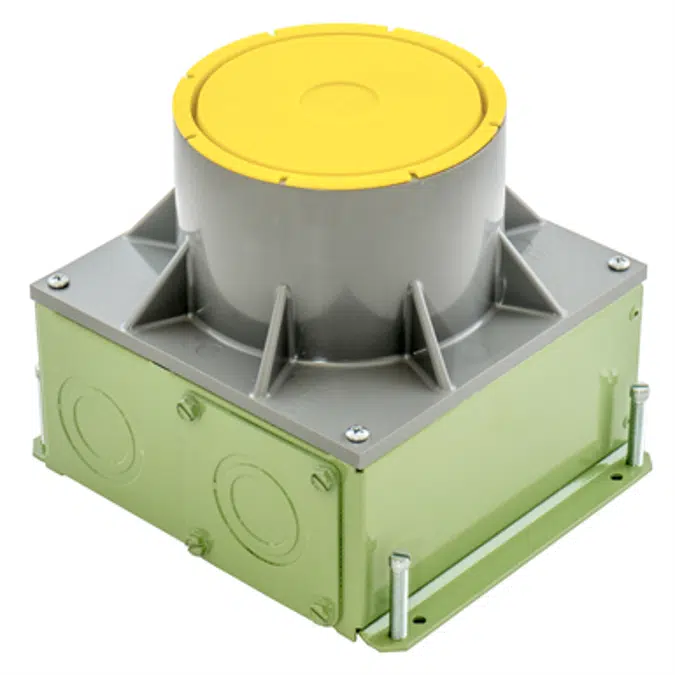 Stamped Steel 4-inch Recessed Floor Box for use in Concrete