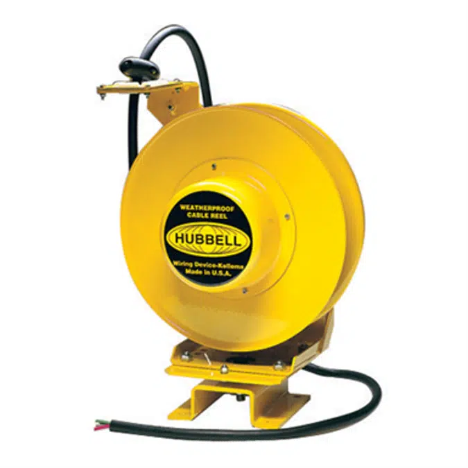Cord and Cable Reels, Weatherproof Cord Reel, 50', 14/3 SO Cord, Yellow - HBL501431W