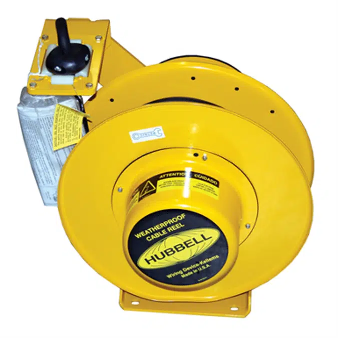 Cord and Cable Reels, Weatherproof Cord Reel, 50', 14/3 SO Cord, Yellow - HBL501431W