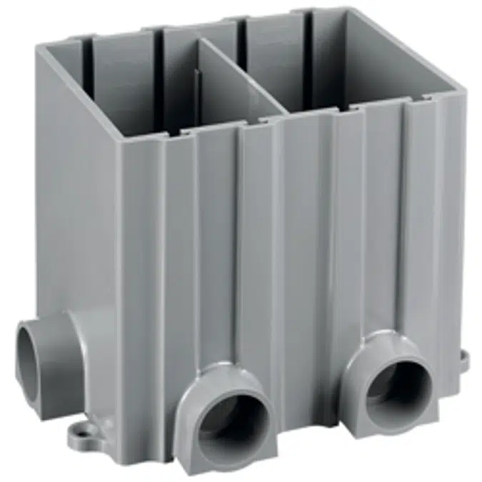 Round Floor Box, Non-Metallic Concrete, 2-Gang
