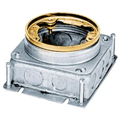 Image for Round Floor Box, Single-Service Metal Concrete, Stamped Steel/Brass, 54.0 cu. in.