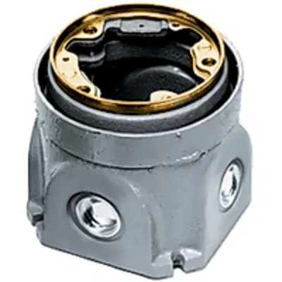 Image for Round Floor Box, Single-Service Metal Concrete, Cast Iron/Brass, 36 cu. in.