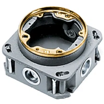 Image for Round Floor Box, Single-Service Metal Concrete, Cast Iron/Brass, 33 cu. in.