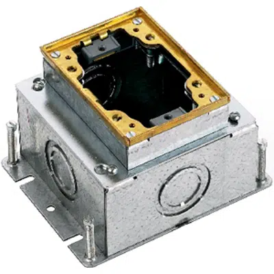 Image for Rectangular Floor Box, Concrete, 1-Gang Shallow, Brass/Stamped Steel