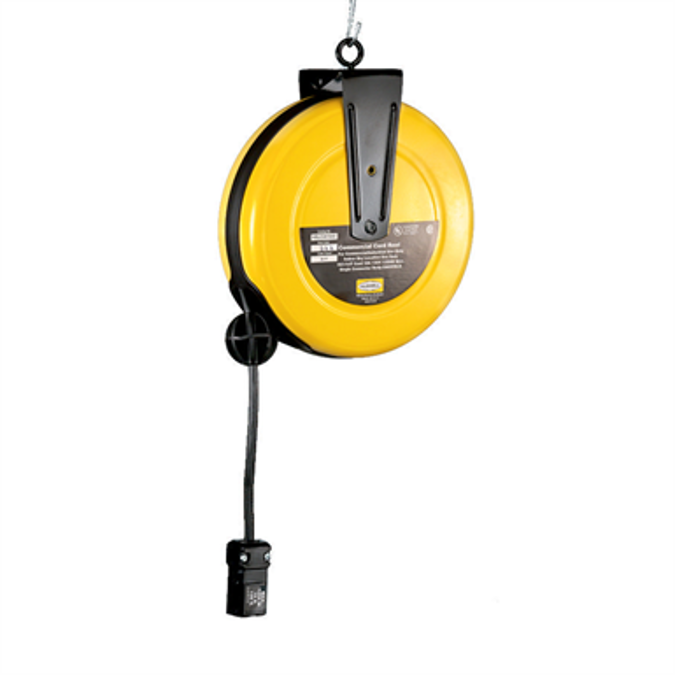 Cord and Cable Reels, Commercial Cord Reel, 25' With HBL5969VBLK Connector Body, Yellow - HBLC25163C