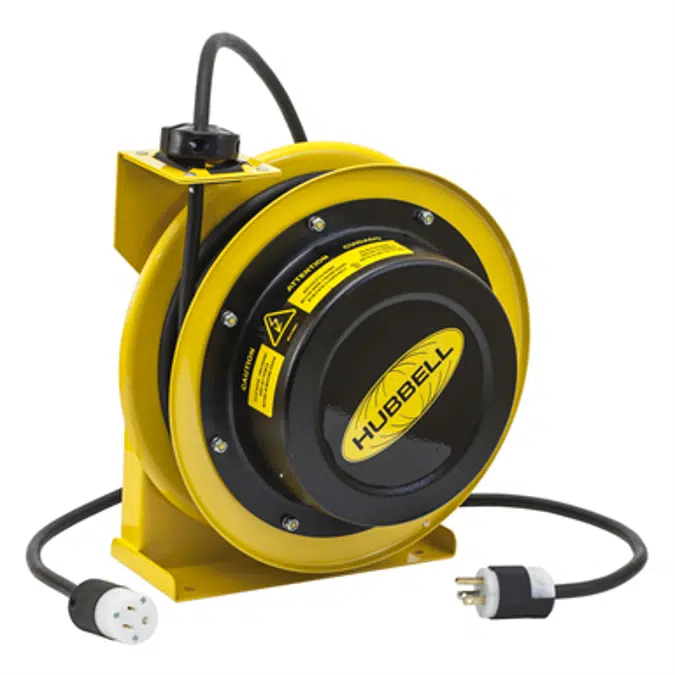 BIM objects - Free download! Cord and Cable Reels, Industrial Cord Reel,  With HBL5269C, 45' 12/3, Yellow - HBL45123C