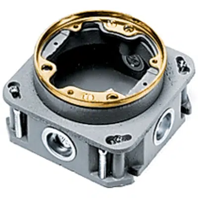 Image for Round Floor Box, Single-Service Metal Concrete, Cast Iron/Brass, 33.0 cu. in.