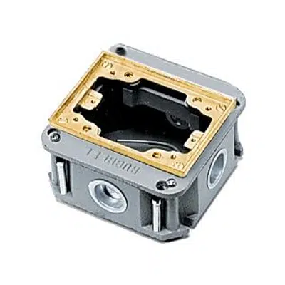obraz dla Rectangular Metallic Floor Boxes, 1-G Shallow Cast Iron, Brass Top