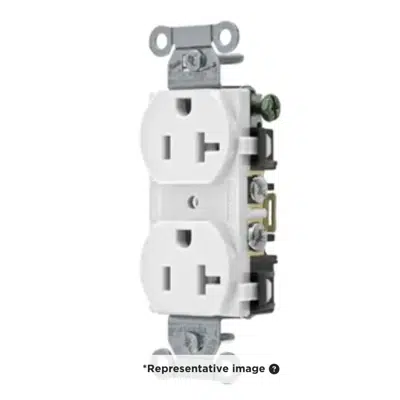 Image for Straight Blade Devices, Receptacles, Duplex, Commercial/Industrial Grade, 2-Pole 3-Wire Grounding, 20A 125V, 5-20R, Ivory
