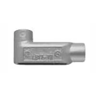 billede til 0.5" to 4" Trade Sizes Form 7 or Form 8 Ferrous Conduit Body Elbows with Right Access, Coated in Blue, Gray or White PVC