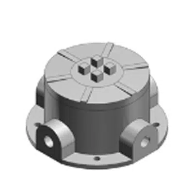 Зображення для 0.5" to 1" Trade Sizes Double-Coat External Hub for Hazardous Locations, X-Style with Flange and Surface Cover, Coated in Blue, Gray or White PVC