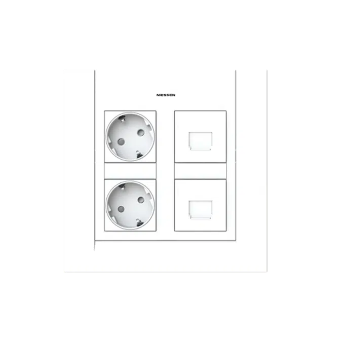 Flush mounted workstation of 2 columns  ABB T1120.1 BL