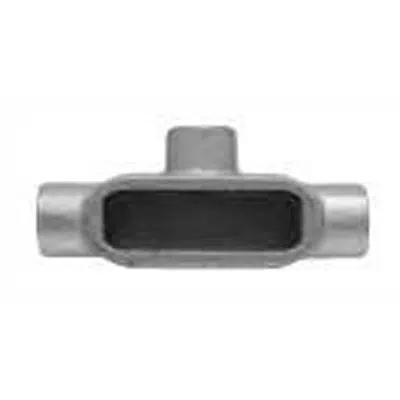 0.5" to 4" Ferrous Conduit Body Tee with Side Access, Form 7 or Form 8, with Cover, Coated in Blue, Gray or White PVC图像