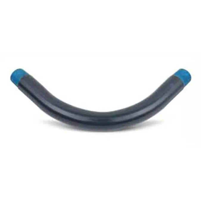 3.5" to 6" Trade Sizes Steel Radius Elbow, 30 deg, 45 deg, 60 deg or 90 deg, Coated in Blue PVC