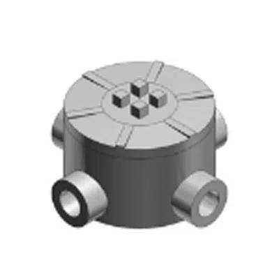 Зображення для 0.5" to 2" Double-Coat External Hub for Hazardous Locations, X-Style with Surface Cover, Coated in Blue, Gray or White PVC