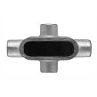 Image for 0.5" to 2" Trade Sizes Form 7 or Form 8 Conduit Body Crosses with Covers, Coated in Blue, Gray or White PVC