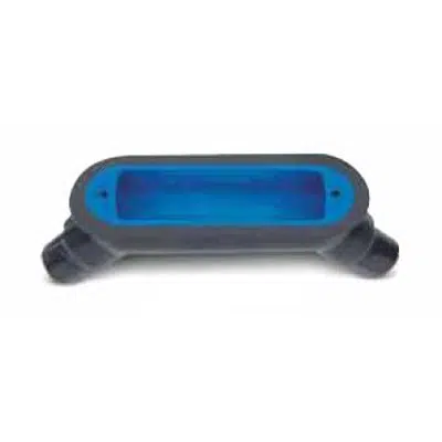 billede til 1" to 4" Trade Sizes Double-Coat Mogul Fitting Chamfer Elbows with Cover, Coated in Blue, Gray or White PVC