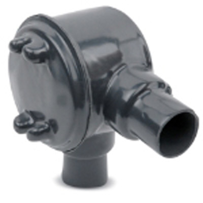 Dark Gray or Light Blue PVC Coated GUAL Conduit Outlet Box, 1/2", 3/4", 1", 1-1/4", 1-1/2", 2", Ductile Iron, Zinc Plated