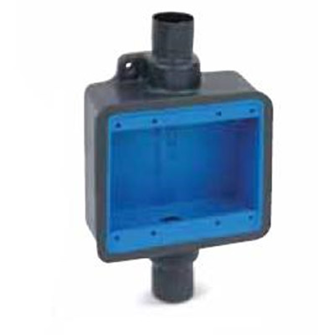 0.75" Trade Sizes Double Coat Shallow or Deep Device Boxes Feed-Thru, Coated in Blue, Gray or White PVC