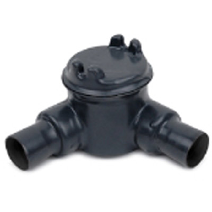 Dark Gray or Light Blue PVC Coated GUAN Conduit Outlet Box, 1/2", 3/4", 1", 1-1/4", 2", Ductile Iron, Zinc Plated