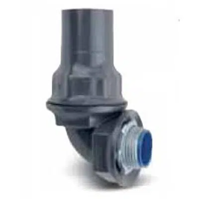 Image for Steel Liquidtight Staight Conduit Connectors for 0.5" to 4" Trade Sizes Conduits, Coated in Blue, Gray or White PVC