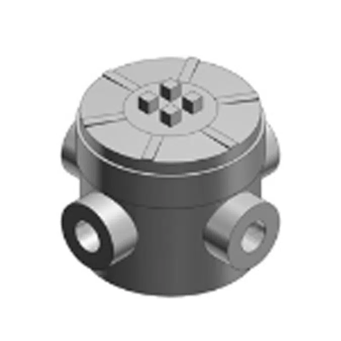0.5" to 2" Trade Sizes Double-Coat External Hub for Hazardous Locations, U-Style Surface with Canopy Cover, Coated in Blue, Gray or White PVC