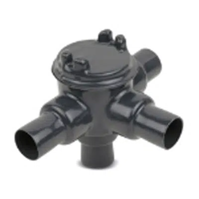 bilde for Dark Gray PVC Coated GUAW Conduit Outlet Box, 1/2", 3/4", Ductile Iron, Zinc Plated