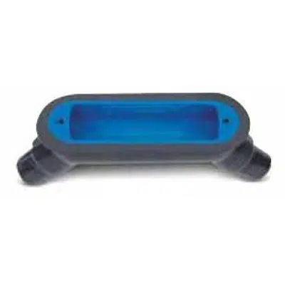 Immagine per 1" to 4" Trade Sizes Double-Coat Mogul Fitting Elbows with Cover, Coated in Blue, Gray or White PVC