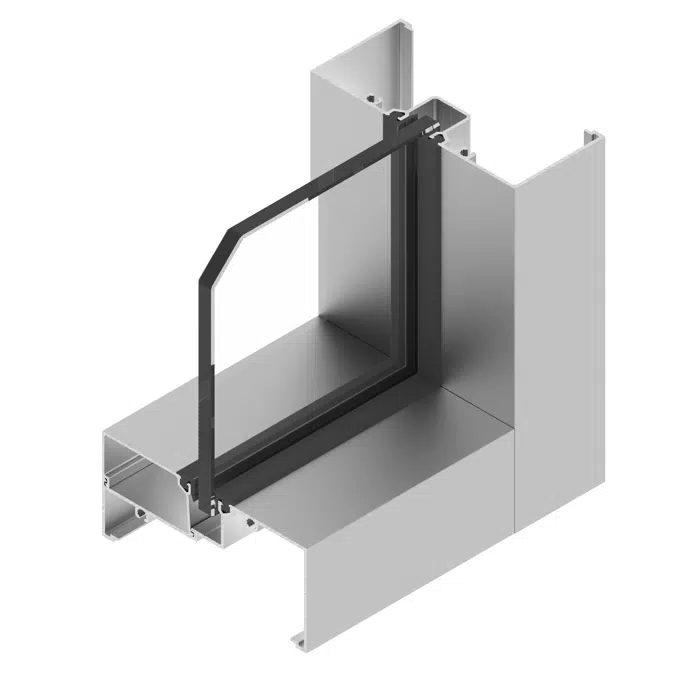 CUPRUM Fixed window series 140 with 2 vertical spans 1 horizontal