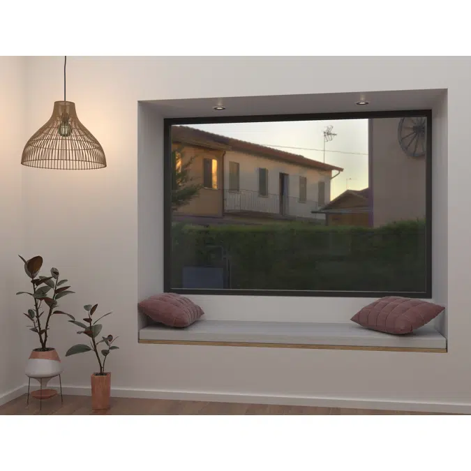 CUPRUM  Ventana fija serie 140 con 2 intermedios verticales 1 horizontal