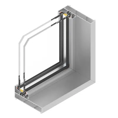 Image for CUPRUM  Fixed window series 150 with 2 vertical and 1 horizontal intermediate windows